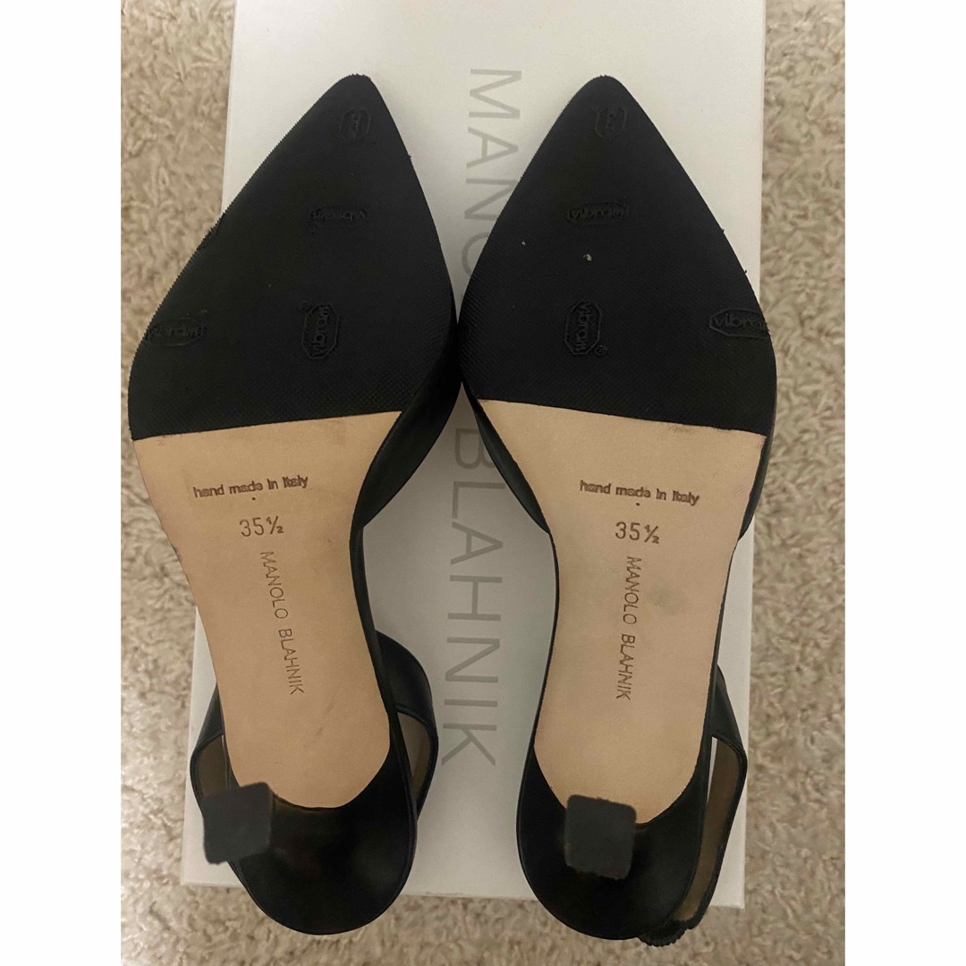 MANOLO BLAHNIK - 極美品 マノロブラニク ブラックレザー MANOLO BLAHNIK - 極美品 マノロブラニク ブラックレザー