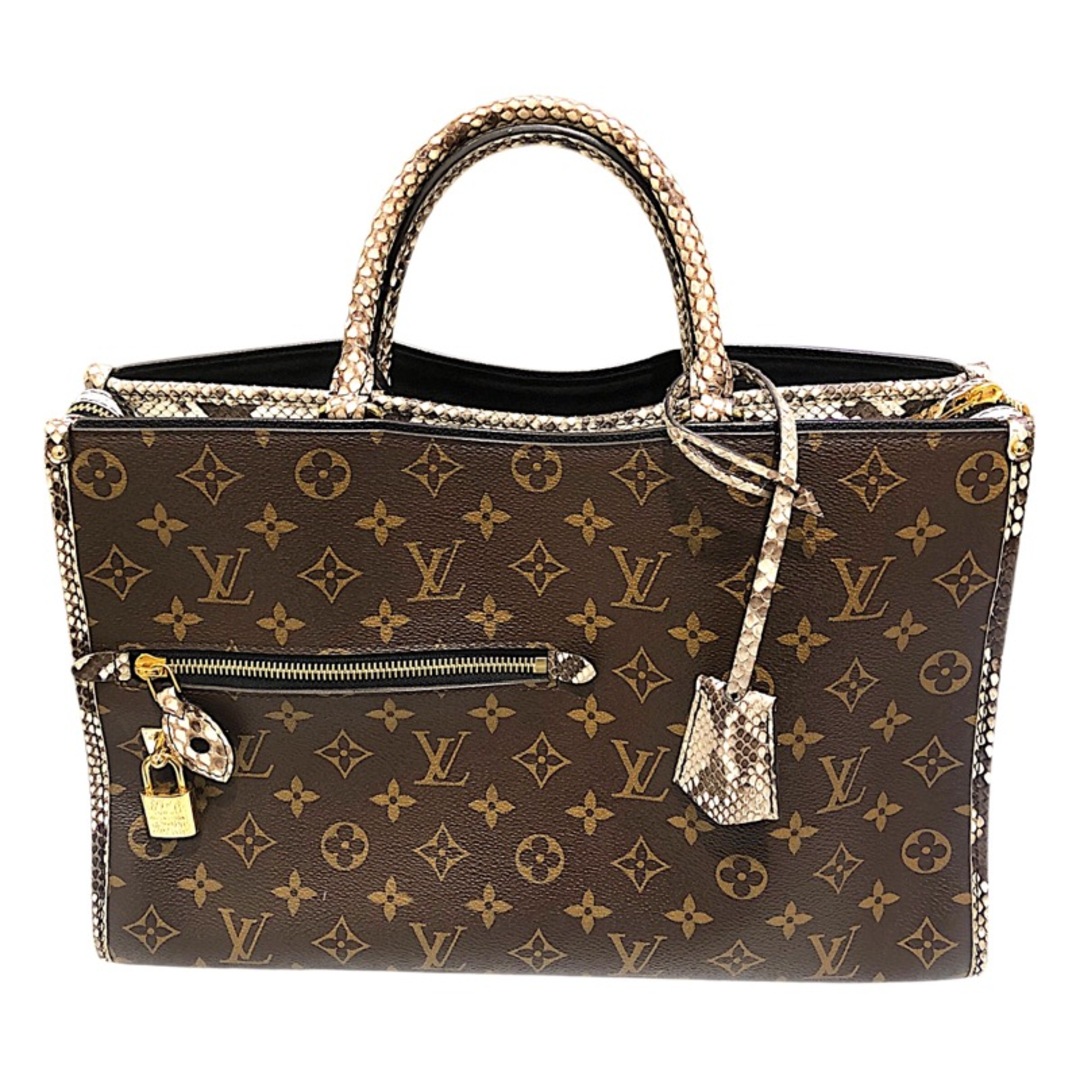 LOUIS VUITTON - 　ルイ・ヴィトン LOUIS VUITTON ポパンクールMM M93962 パイソンブラック モノグラム・キャンバス レディース ハンドバッグ