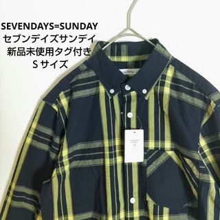 セブンデイズサンデイ(SEVENDAYS=SUNDAY)の新品未使用タグ付　セブンデイズサンデイ　シャツ　長袖　チェック　ブラック　Ｓ(シャツ)