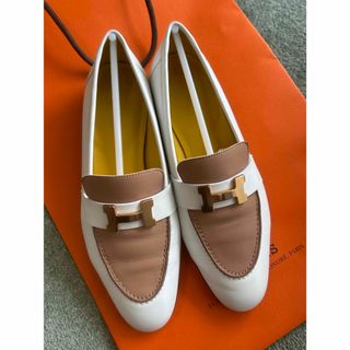 HERMES - HERMES エルメス Hロゴ カーフレザー ローファー 革靴 HERMES - HERMES エルメス Hロゴ カーフレザー ローファー 革靴