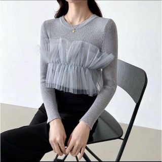 SNIDEL - snidel アンゴラ肩チュール ニットワンピースの通販 by SNIDEL - snidel アンゴラ肩チュール ニットワンピースの通販 by