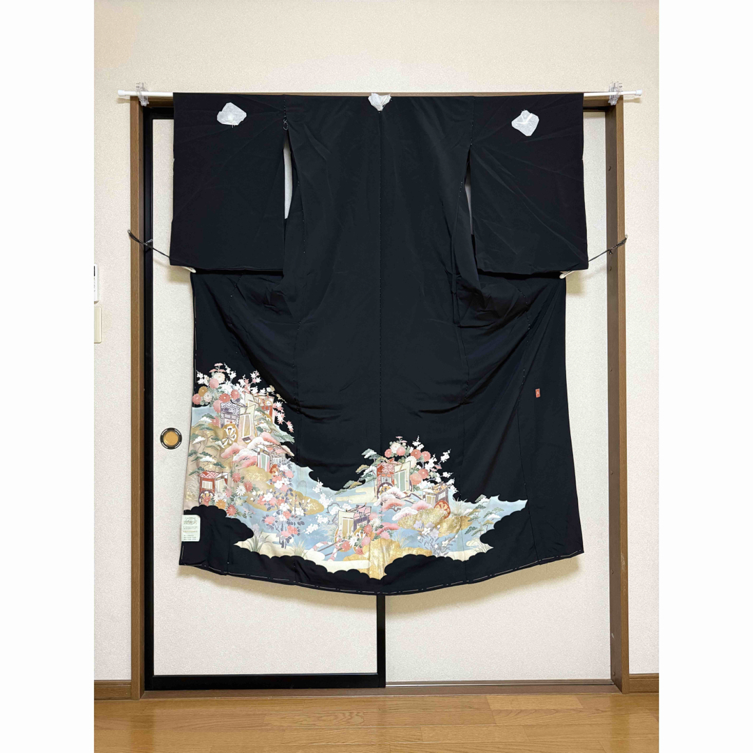 サルエルパンツ✿総丈90㎝✿黒留袖✿和モダン(着物リメイク)n サルエルパンツ✿総丈90㎝✿黒留袖✿和モダン(着物リメイク)n