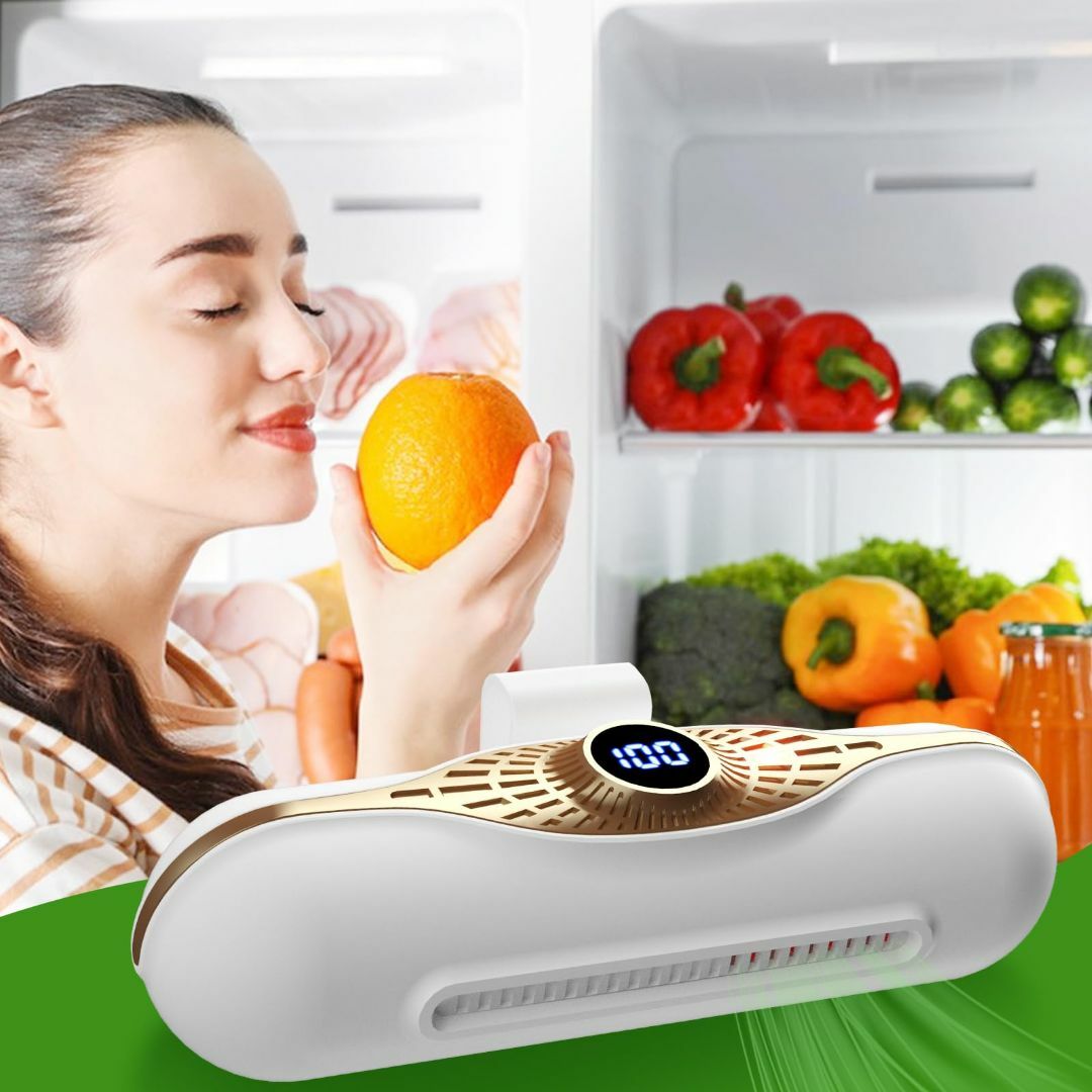 充電式臭いと細菌を除去 冷蔵庫用消臭剤 O3テクノロジー O3テクノロジー 冷蔵庫用消臭剤 - 充電式・臭いと細菌を除去