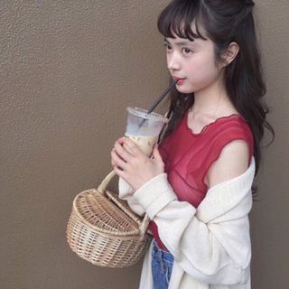 Lochie - ヴィンテージ レトロ古着 お花モチーフ3Dニット