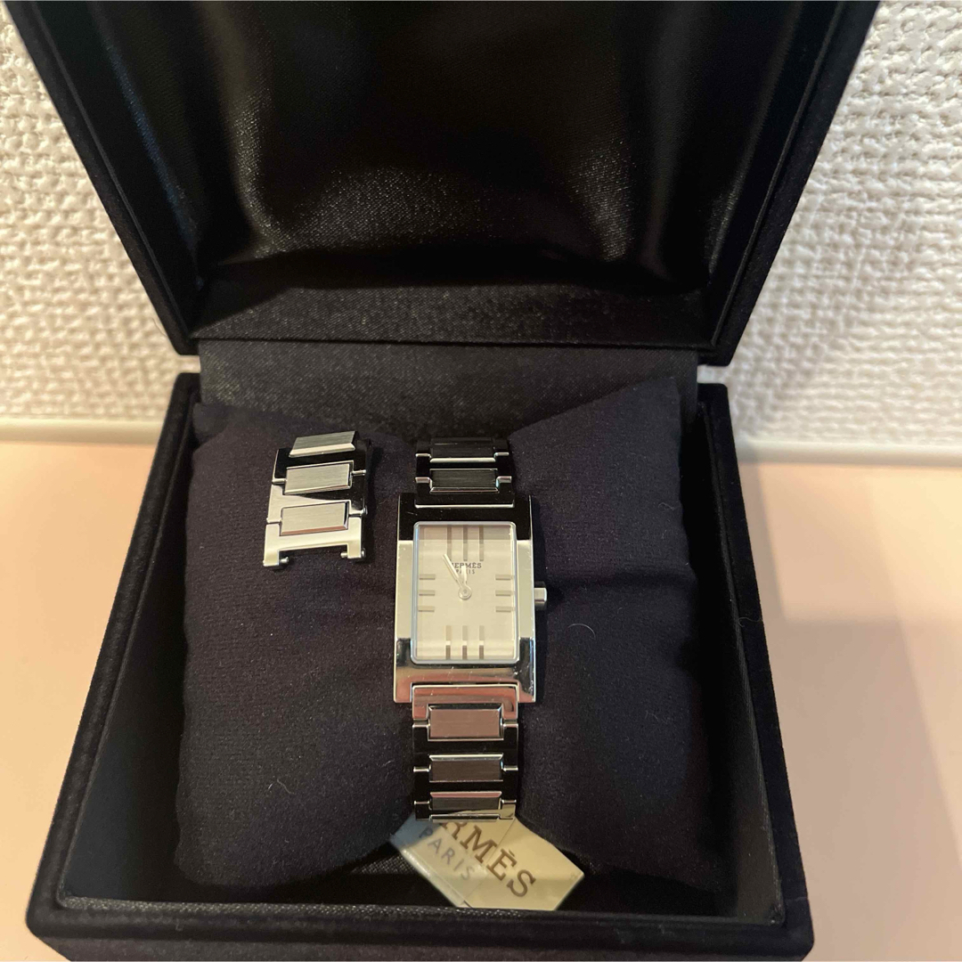 HERMES - HERMES タンデム シルバー 時計 予備バンド付きの通販 HERMES - HERMES タンデム シルバー 時計 予備バンド付きの通販
