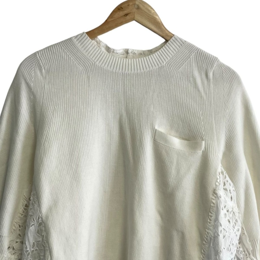 sacai - 美品 21SS sacai サカイ Embroidery Lace Knit Pullover sacai - 美品 21SS sacai サカイ Embroidery Lace Knit Pullover