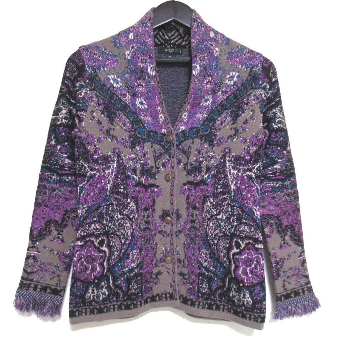 ETRO - 美品 ETRO エトロ 総柄 フリンジスリーブ ロングスリーブ ETRO - 美品 ETRO エトロ 総柄 フリンジスリーブ ロングスリーブ
