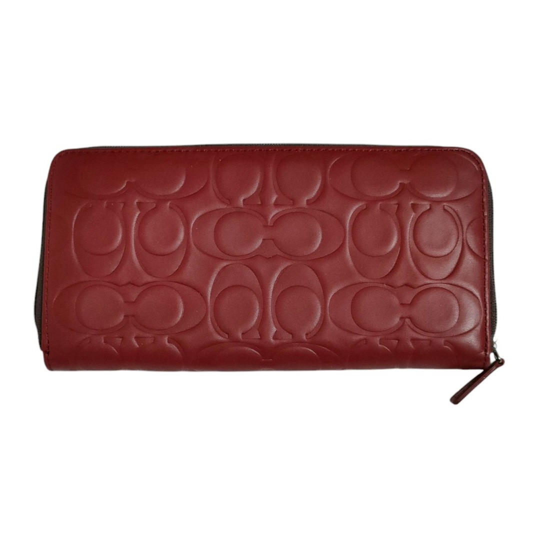 COACH - 良品 COACH コーチ レザー シグネチャー型押し ラウンド COACH - 良品 COACH コーチ レザー シグネチャー型押し ラウンド