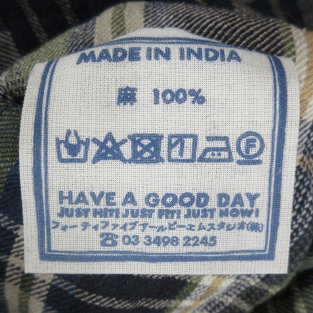 45rpm - 美品 45R フォーティファイブアール チェック柄 インド 45rpm - 美品 45R フォーティファイブアール チェック柄 インド