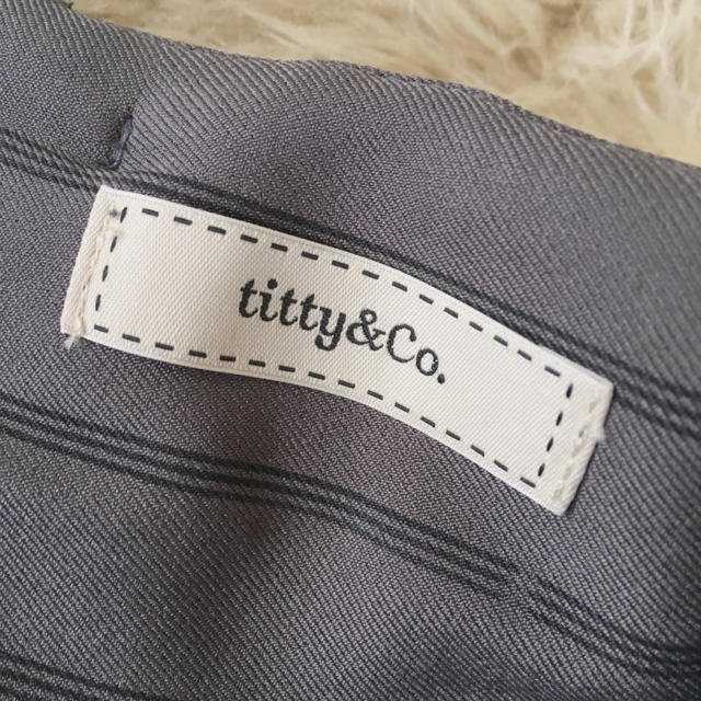 titty&co(ティティアンドコー)の縦ストライプ ダイバーフレアスカート レディースのスカート(ひざ丈スカート)の商品写真