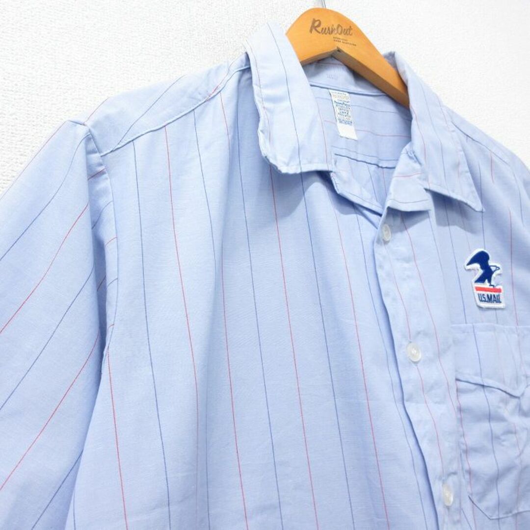 XL☆古着 半袖 ワーク シャツ メンズ 90年代 90s US MAIL 開襟 XL☆古着 半袖 ワーク シャツ メンズ 90年代 90s US MAIL 開襟