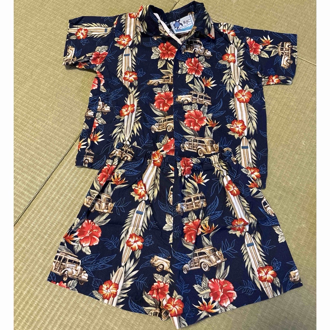 値下げ キッズ サイズ90 アロハシャツ キッズ/ベビー/マタニティのキッズ服男の子用(90cm~)(甚平/浴衣)の商品写真