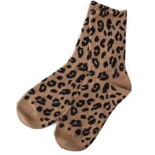 スリーコインズ(3COINS)のアニマル柄 ソックス　 LEOPARD  スリーコインズ　 スリコ　3COINS(ソックス)