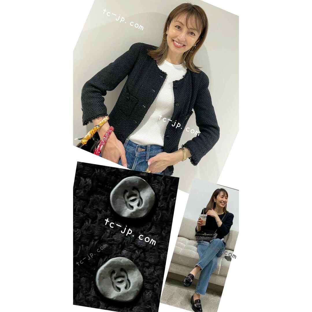 CHANEL - シャネル ジャケット スーツ CHANEL ブラック シルク CHANEL - シャネル ジャケット スーツ CHANEL ブラック シルク