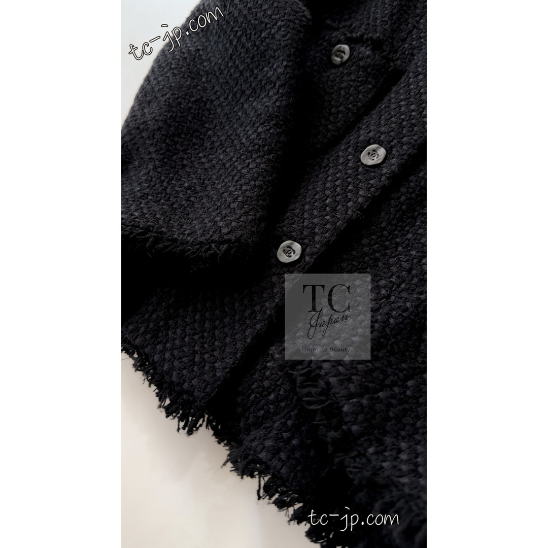 CHANEL - シャネル ジャケット スーツ CHANEL ブラック シルク CHANEL - シャネル ジャケット スーツ CHANEL ブラック シルク