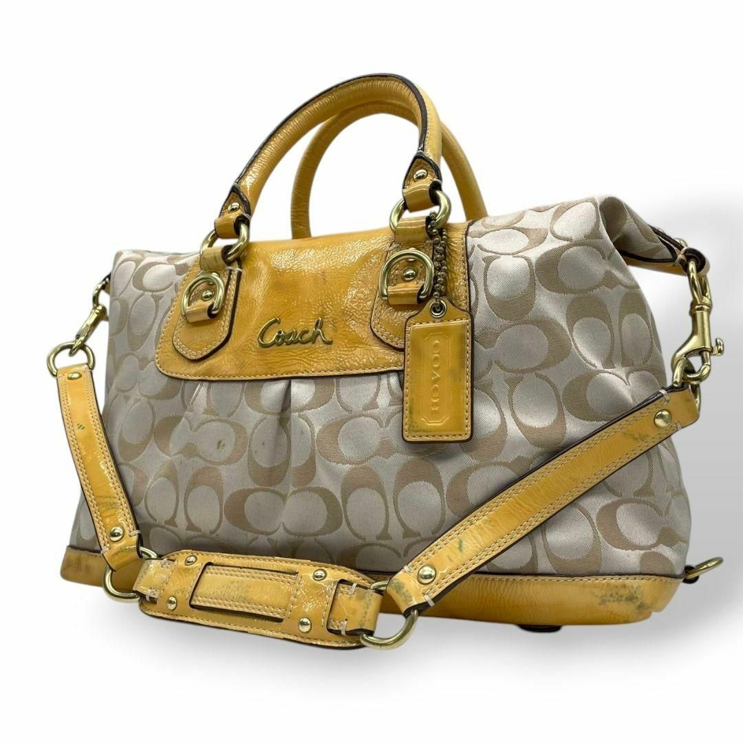 COACH - コーチ　ハンドバッグ　2way　茶　マディソン　シグネチャー　15443　T4