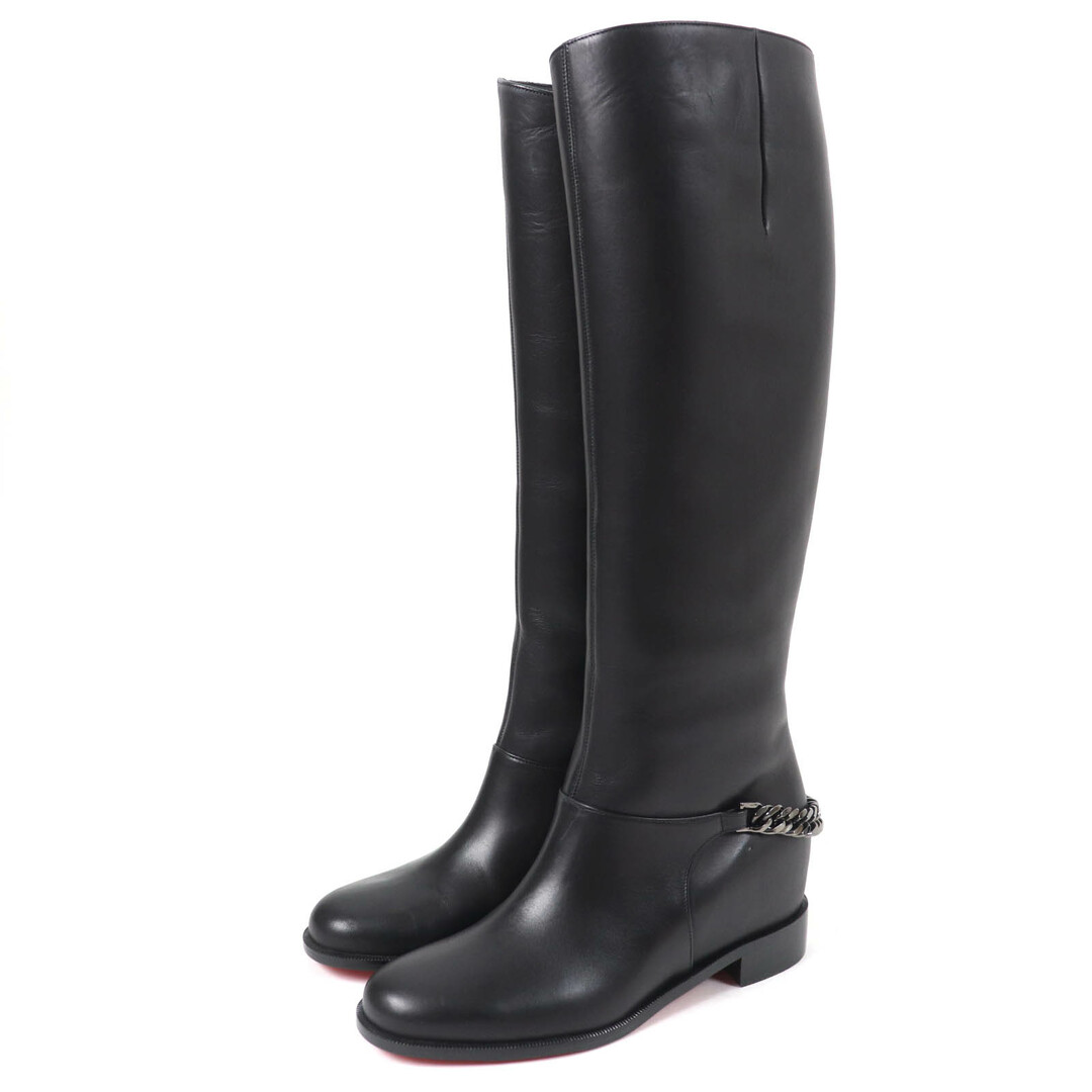 Christian Louboutin - 未使用品☆Christian Louboutin クリスチャンルブタン 3130073 CATE BOOT FLAT CALF レザー ロングブーツ ブラック 36 箱・保存袋付き イタリア製 レディース