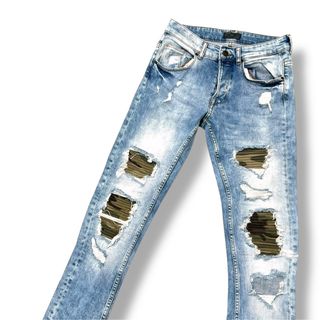 ZARA - ZARA ウォッシュド加工プリントバギーフィットジーンズ ZARA - ZARA ウォッシュド加工プリントバギーフィットジーンズ