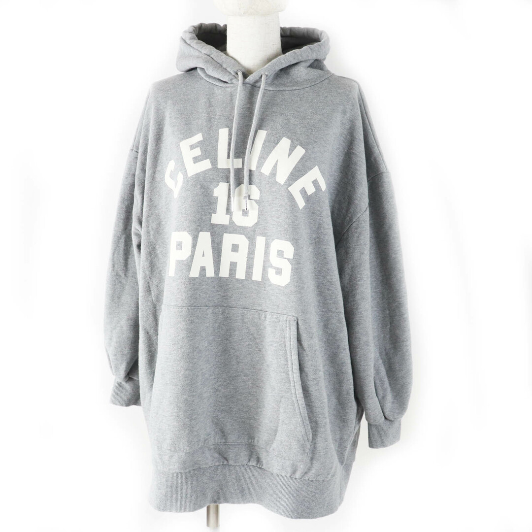 CELINE - 美品◎CELINE セリーヌ 2Y757670Q コットン 16PARIS オーバーサイズ パーカー グレー M イタリア製 正規品 レディース