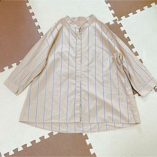 未使用タグ付き RUMCHE ドッキング シャツ ニット ストライプの 未使用タグ付き RUMCHE ドッキング シャツ ニット ストライプの