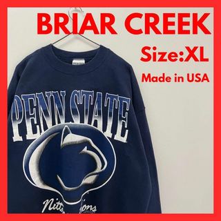 メイドインユーエスエー(MADE IN USA)の【美品】USA製　90‘s古着　ペンステイト　スウェット　ネイビー　メンズ　XL(スウェット)