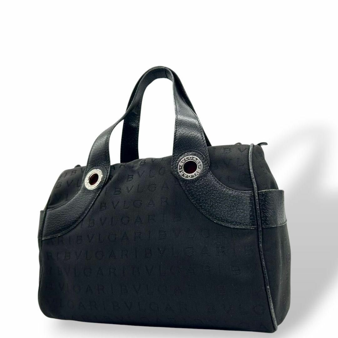 BVLGARI - BVLGARI ブルガリ ハンドバッグ 黒 ロゴマニア BVLGARI - BVLGARI ブルガリ ハンドバッグ 黒 ロゴマニア