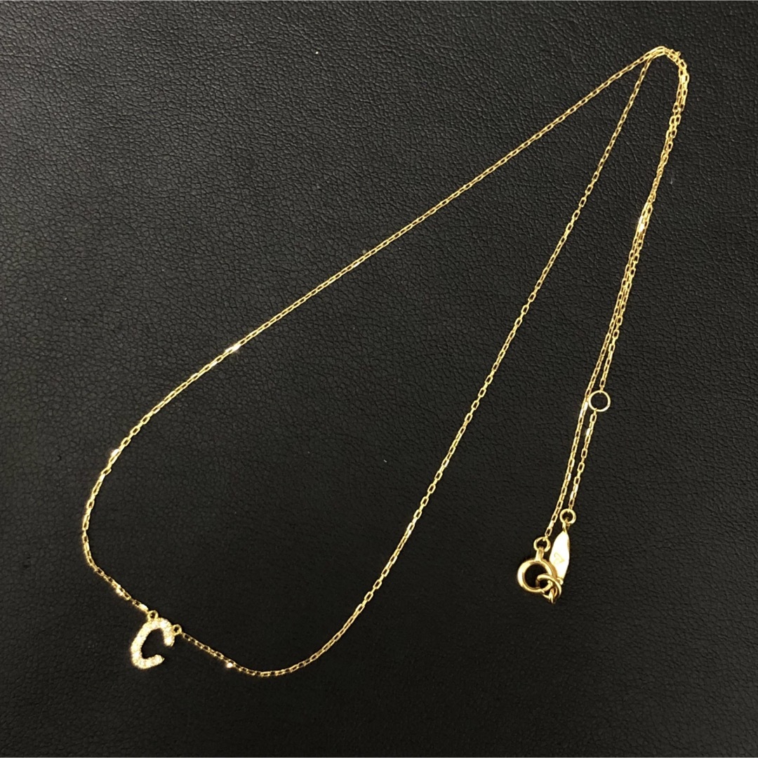 B040412)K18 ネックレス YG ダイヤ チェーン チャーム 18金の B040412)K18 ネックレス YG ダイヤ チェーン チャーム 18金の