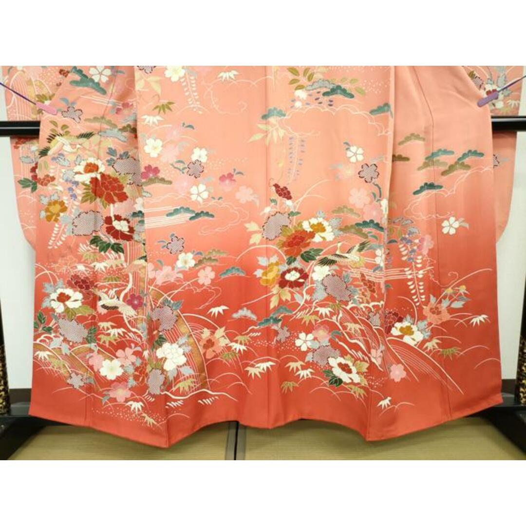 平和屋本店□極上 創業460年・千總 振袖 駒刺繍 飛鶴吉祥花文 甚 平和屋本店□極上 創業460年・千總 振袖 駒刺繍 飛鶴吉祥花文 甚