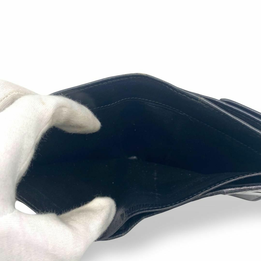 GUCCI - GUCCI グッチ 折り財布 オールレザー ロゴ金具 ブラック GUCCI - GUCCI グッチ 折り財布 オールレザー ロゴ金具 ブラック