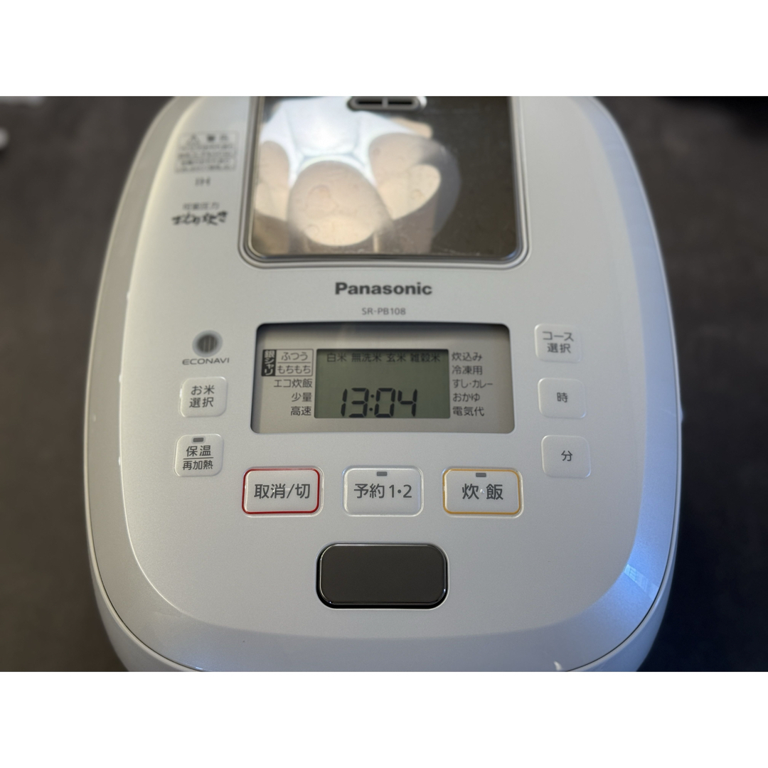 Panasonic - Panasonic SR-PB108(ホワイト) 炊飯器 5.5合 圧力IH Panasonic - Panasonic SR-PB108(ホワイト) 炊飯器 5.5合 圧力IH