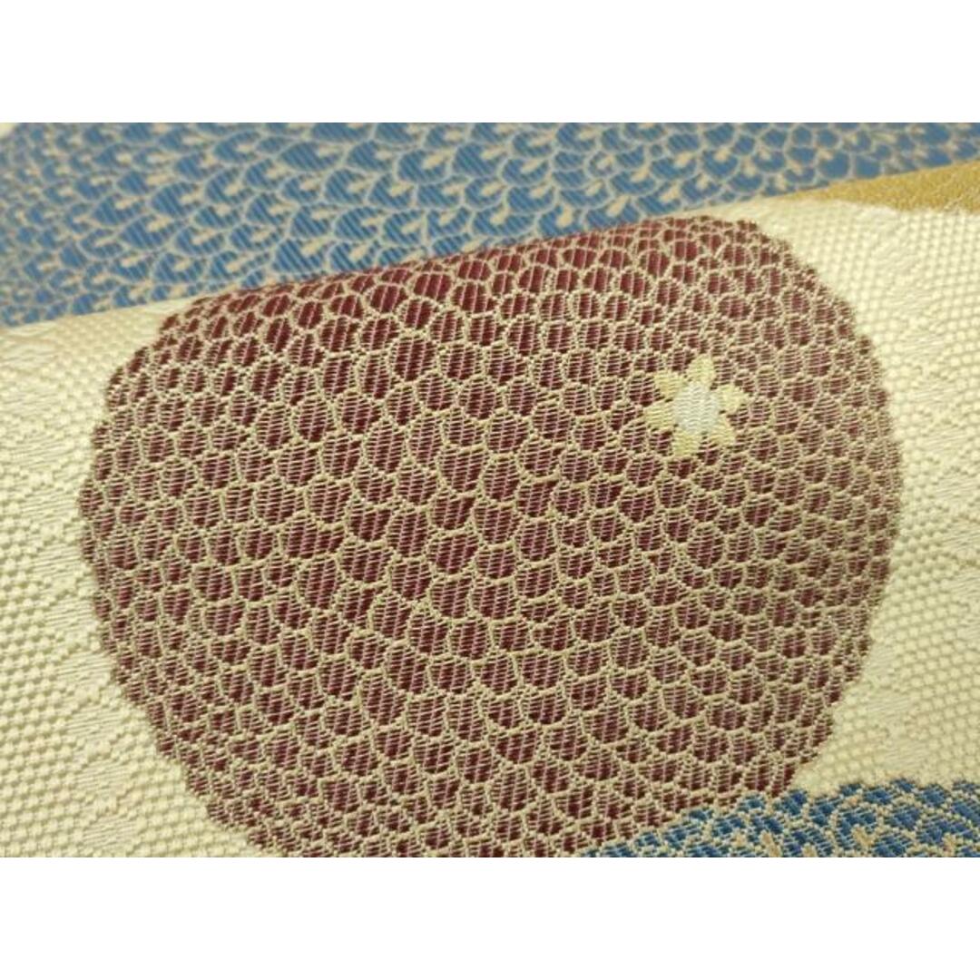 平和屋本店□極上 本場筑前博多織 八寸名古屋帯 饅頭菊 井上絹織 平和屋本店□極上 本場筑前博多織 八寸名古屋帯 饅頭菊 井上絹織