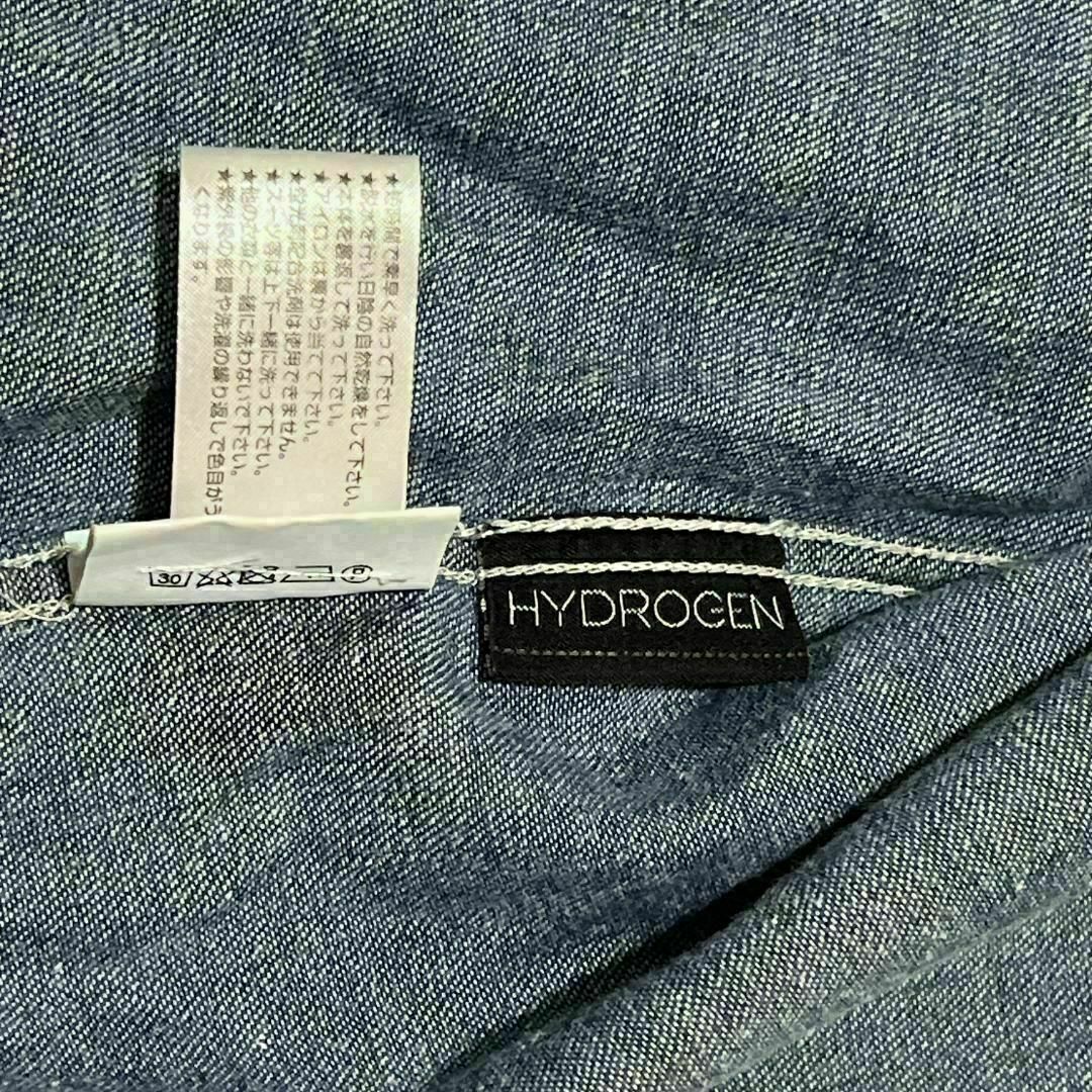HYDROGEN - ハイドロゲン デニム長袖シャツ ロゴ刺繍 両胸 HYDROGEN - ハイドロゲン デニム長袖シャツ ロゴ刺繍 両胸