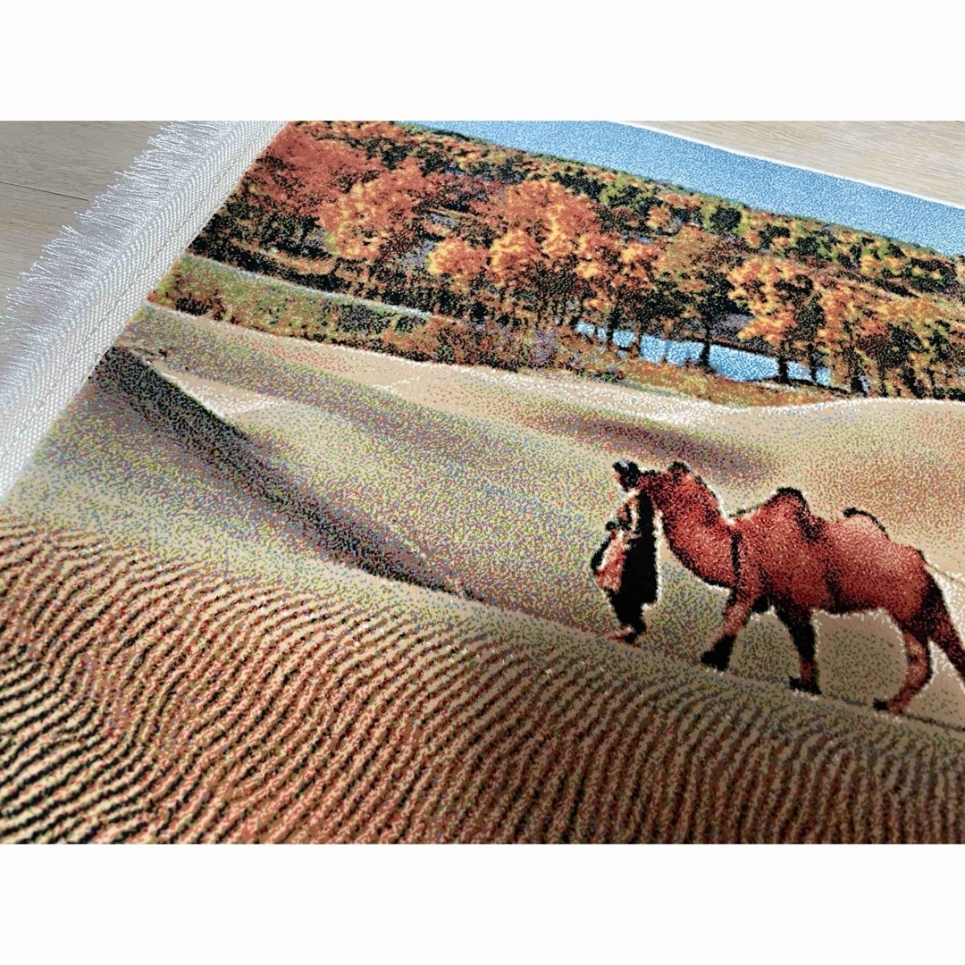 新品】100%ウール絨毯 壁掛け絨毯 額縁 ラクダ 砂漠 レトロの 新品】100%ウール絨毯 壁掛け絨毯 額縁 ラクダ 砂漠 レトロの