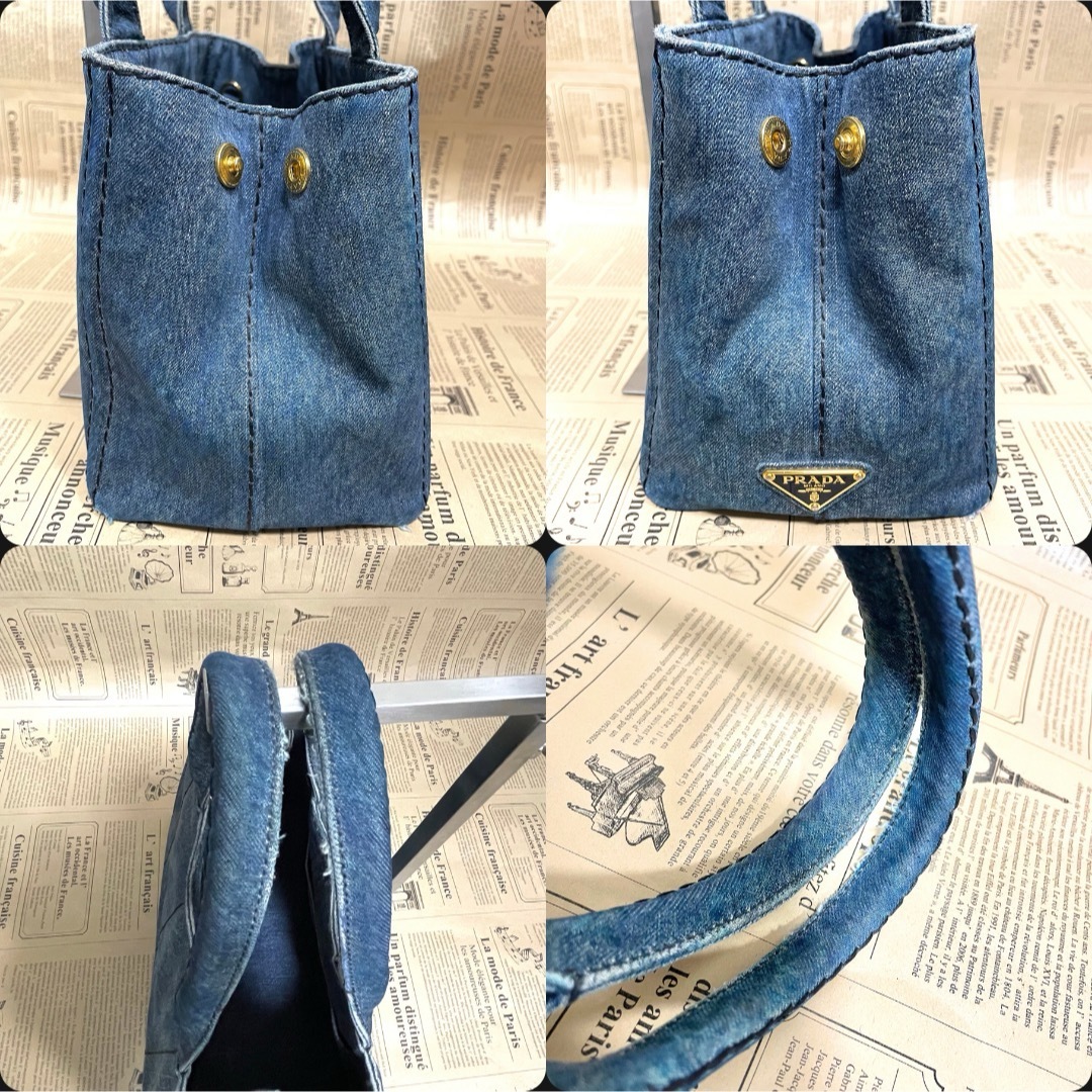 PRADA - プラダ カナパ デニム S トートバッグ PRADA ブルー PRADA - プラダ カナパ デニム S トートバッグ PRADA ブルー