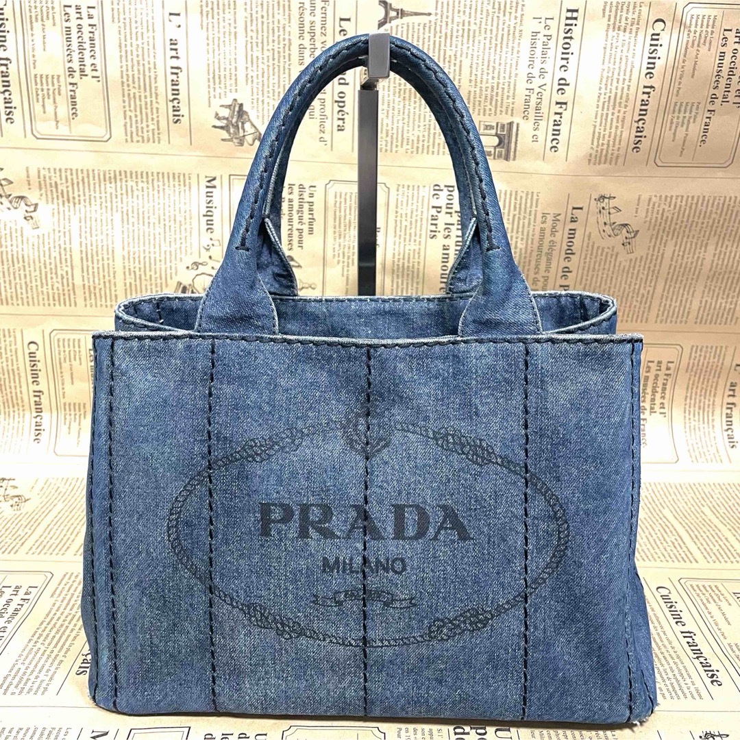 PRADA - プラダ カナパ デニム S トートバッグ PRADA ブルー PRADA - プラダ カナパ デニム S トートバッグ PRADA ブルー
