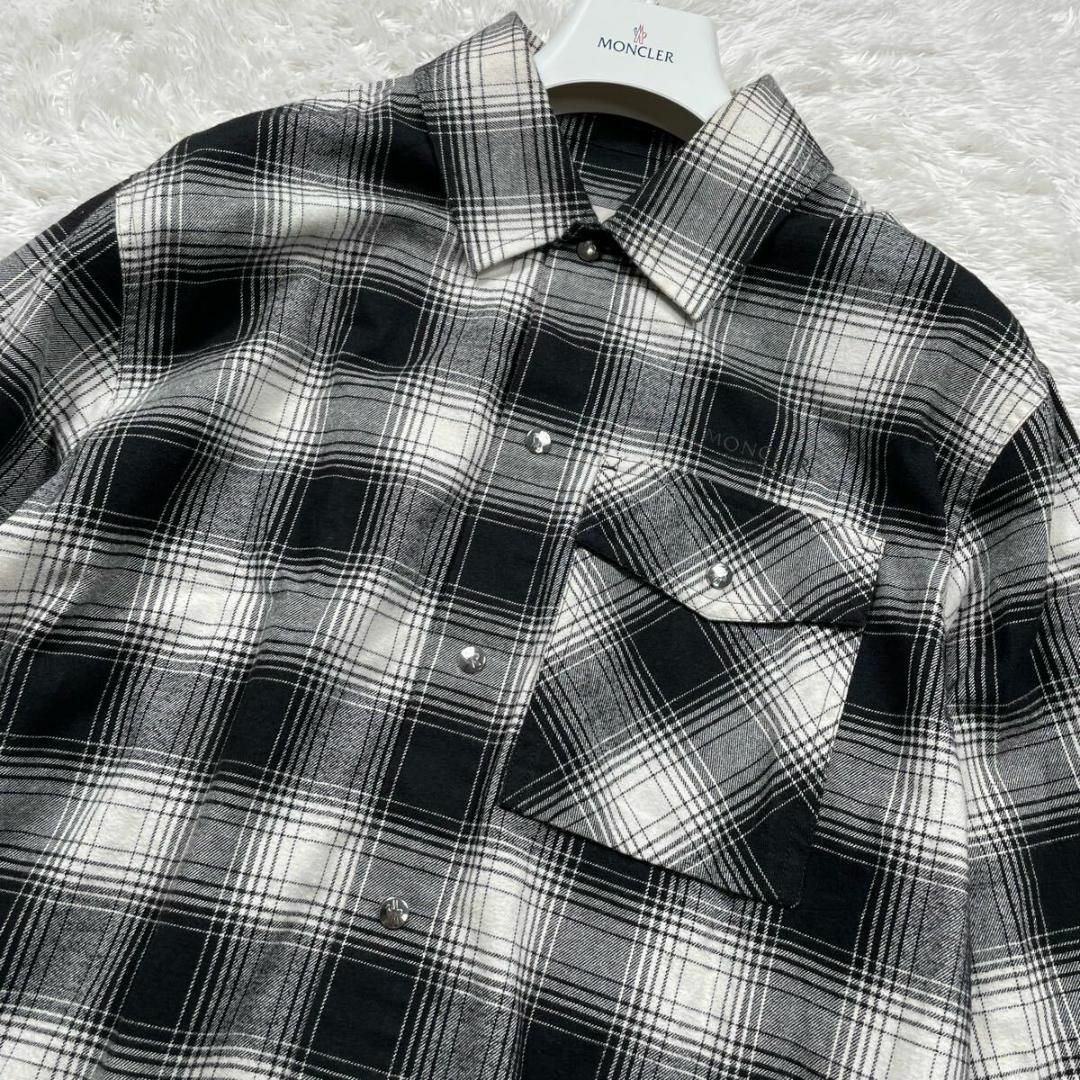 MONCLER - 【極美品】MONCLER CAMICIA ビッグロゴ フランネル MONCLER - 【極美品】MONCLER CAMICIA ビッグロゴ フランネル