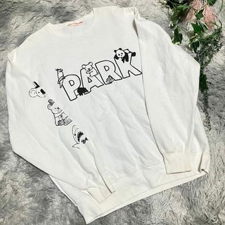 【RUSTIC CHARM】PARK 動物イラスト トレーナー ホワイト(トレーナー/スウェット)