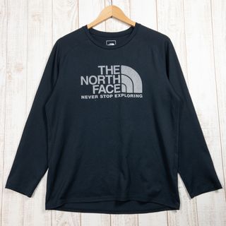 【Men's L ブラック系】 The North Face ( ザ・ノースフェイス ) ロングスリーブ GTD ロゴクルー ポリエステル ウェア トップス インナー シャツ ロングスリーブTシャツ クルーネック(Tシャツ/カットソー(七分/長袖))
