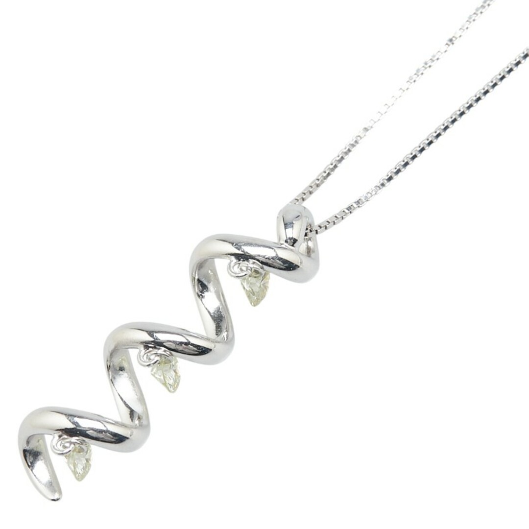 美品 K18WG ホワイトゴールド ペンダントネックレス ダイヤ 0.51 美品 K18WG ホワイトゴールド ペンダントネックレス ダイヤ 0.51