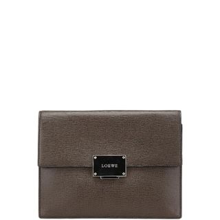 LOEWE - ロエベ ロゴプレート クラッチバッグ レザー メンズ LOEWE - ロエベ ロゴプレート クラッチバッグ レザー メンズ