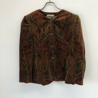 【Aquascutum】アクアスキュータム　オレンジ系　9　ノーカラージャケット　ブルゾン　アウター(その他)