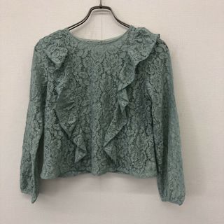 【 AG by aquagirl】エージーバイアクアガール　緑系　M　ブラウス　無地　シンプル　カジュアル　ゆったり(シャツ/ブラウス(長袖/七分))