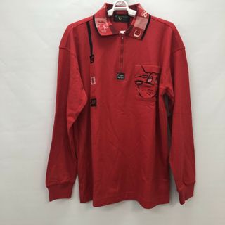 【Calro Valentino】カルロヴァレンティノ　新品　未使用　長袖　シャツ　Lサイズ　赤系　(シャツ)
