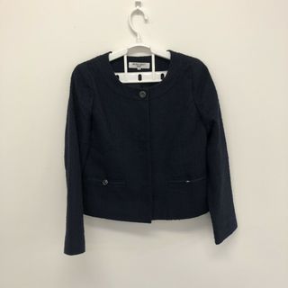 【NATURAL BEAUTY BASIC】ナチュラルビューティーベーシック ノーカラージャケット ジャケット M 紺系 ネイビー(ノーカラージャケット)