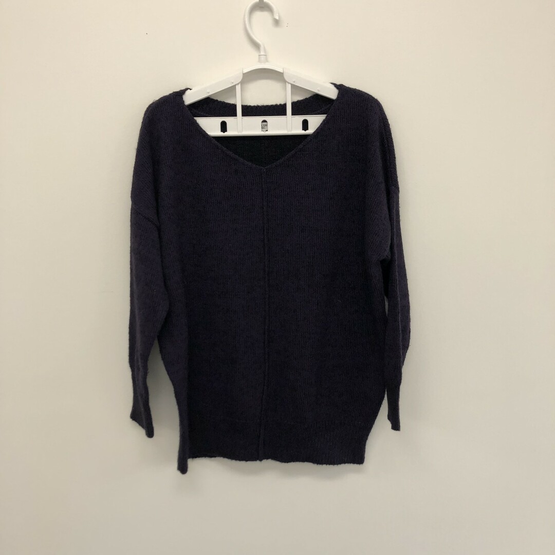 【NATURAL BEAUTY BASIC】ナチュラルビューティーベーシック セーター ニット Vネック 長袖 M 紫系