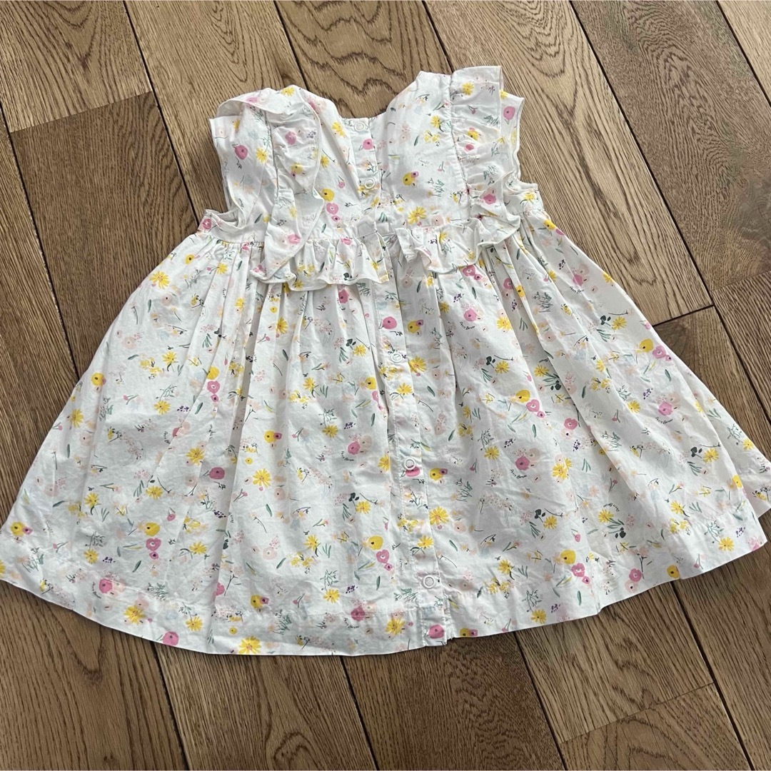 PETIT BATEAU - ☆美品☆プチバトー花柄コットンワンピース白 PETIT BATEAU - ☆美品☆プチバトー花柄コットンワンピース白