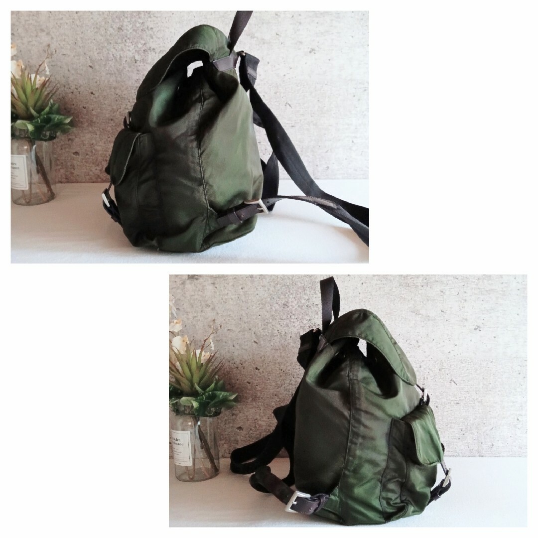 PRADA - 良品 プラダ オリーブ ナイロン 巾着 リュック 軽量 鞄 PRADA - 良品 プラダ オリーブ ナイロン 巾着 リュック 軽量 鞄