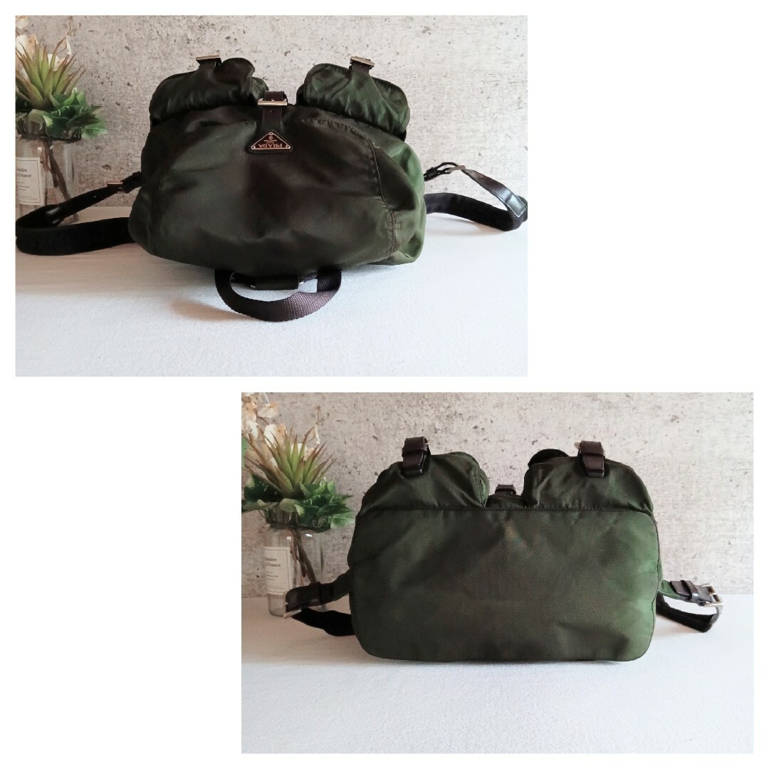 PRADA - 良品 プラダ オリーブ ナイロン 巾着 リュック 軽量 鞄 PRADA - 良品 プラダ オリーブ ナイロン 巾着 リュック 軽量 鞄