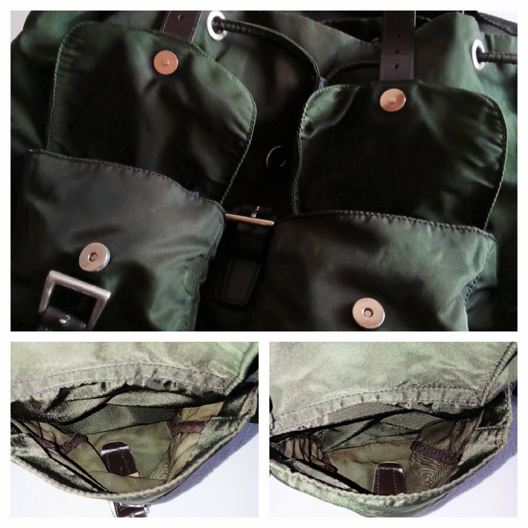 PRADA - 良品 プラダ オリーブ ナイロン 巾着 リュック 軽量 鞄 PRADA - 良品 プラダ オリーブ ナイロン 巾着 リュック 軽量 鞄