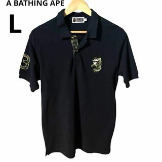 A BATHING APE - BAPE メンズ ポロシャツ L ブルー ビッグ A BATHING APE - BAPE メンズ ポロシャツ L ブルー ビッグ